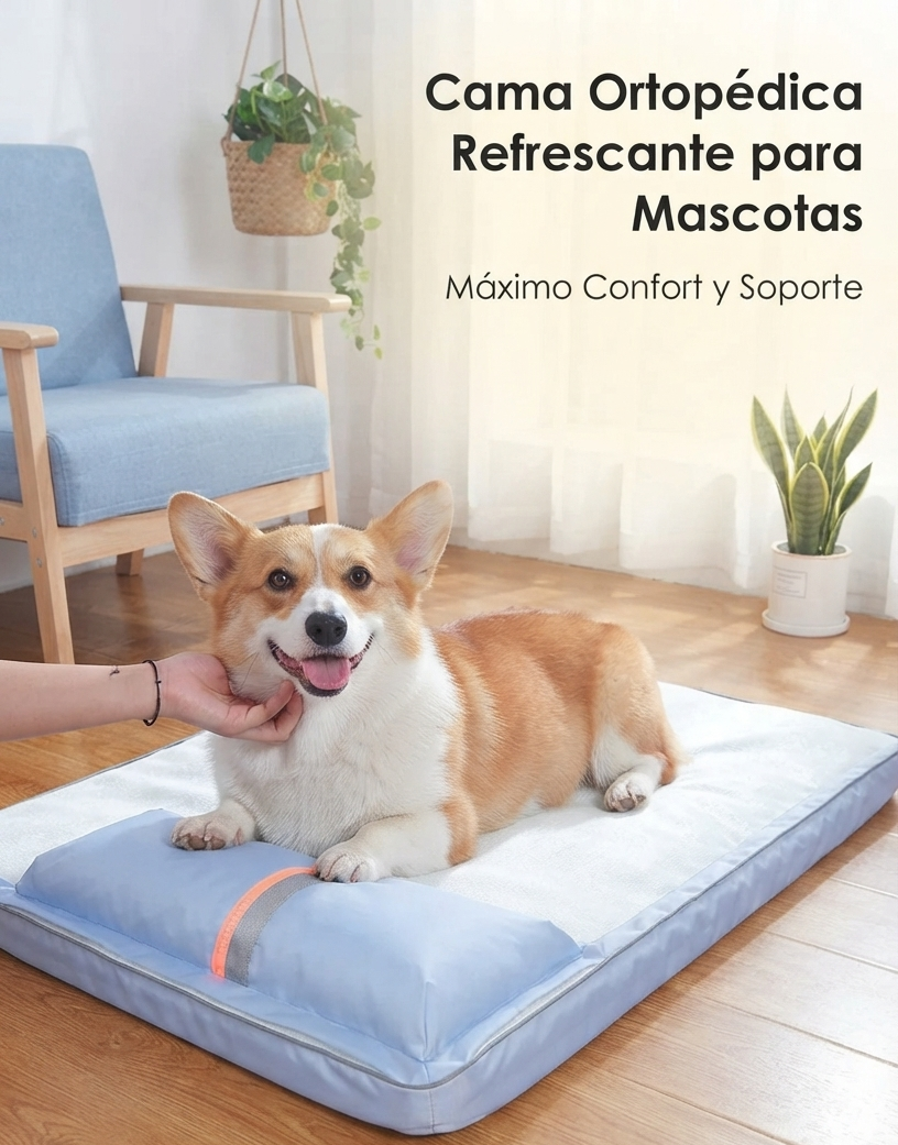 Cama Ortopédica Refrescante con Cojín para Mascotas