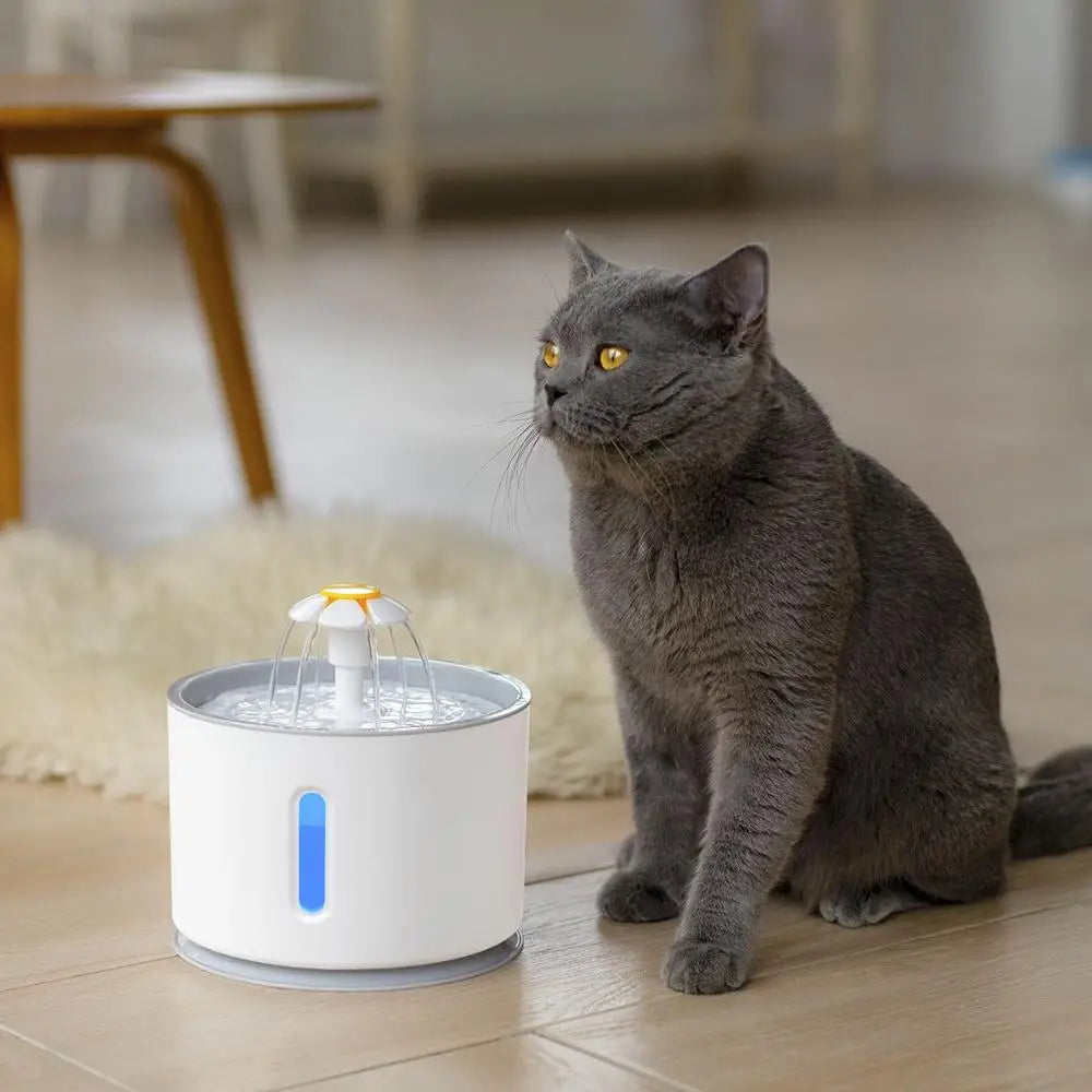 Fuente de Agua Automática para Gatos con Luz LED