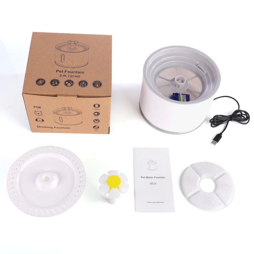Fuente de Agua Automática para Gatos con Luz LED