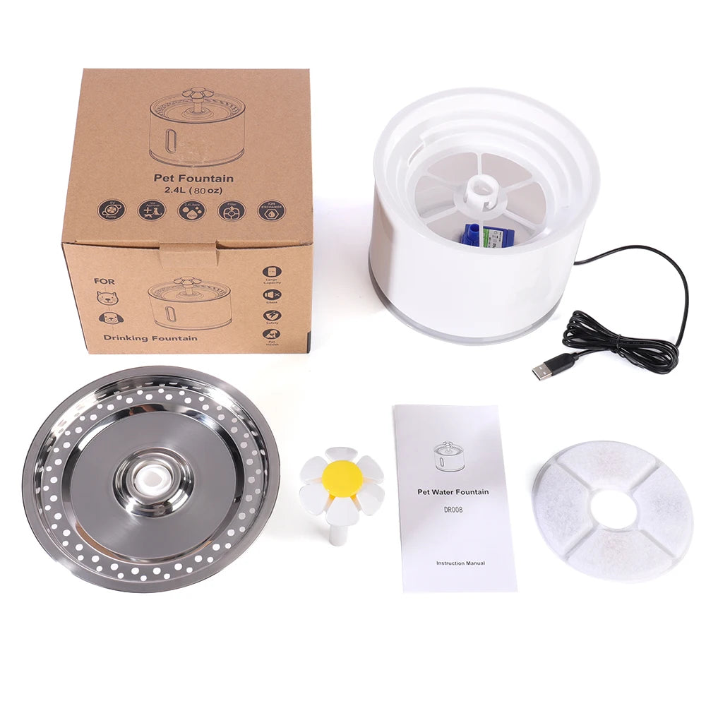 Fuente de Agua Automática para Gatos con Luz LED