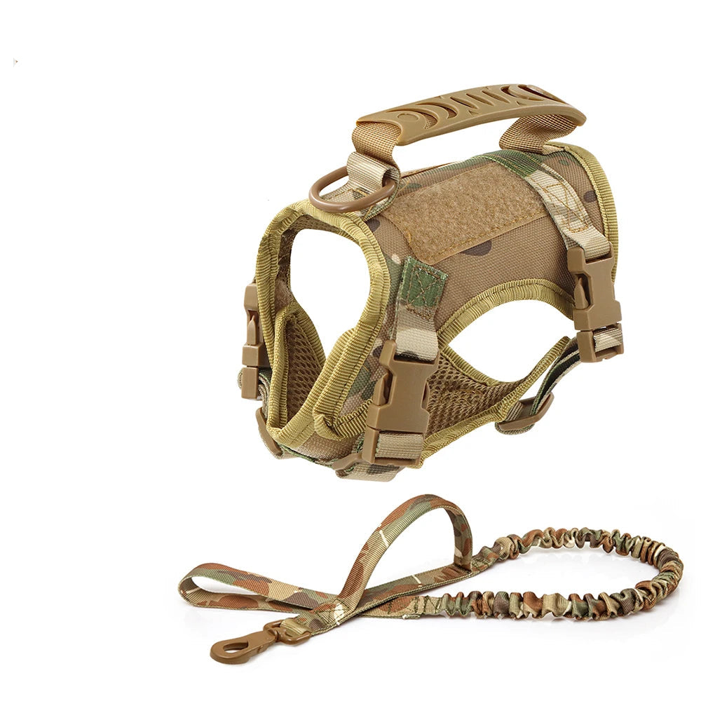 Arnés Táctico Ajustable para Gatos con Correa y 2 Parches - Control Total