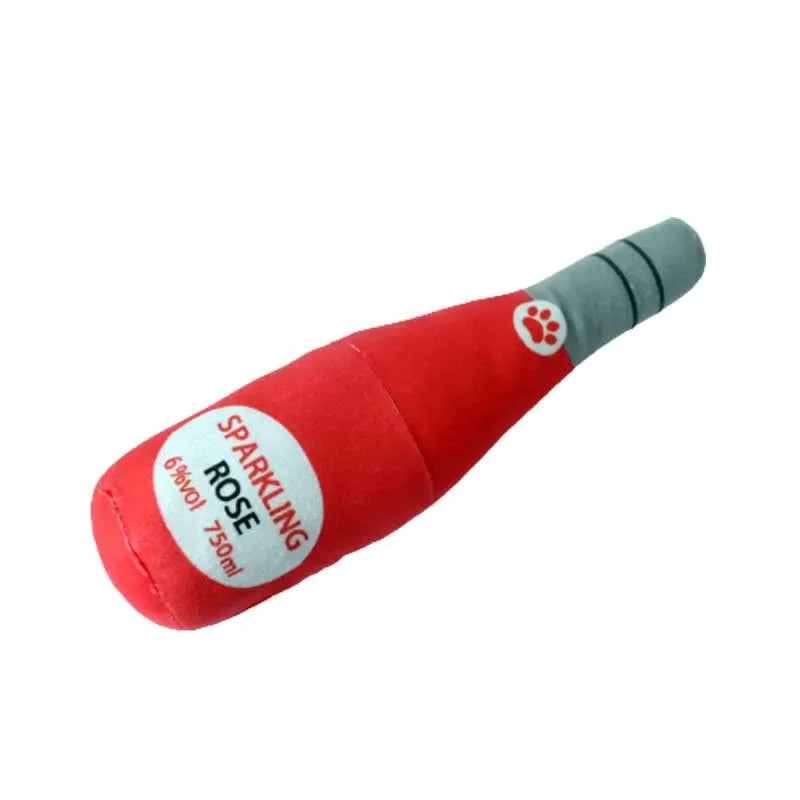 Juguete de Peluche Interactivo: Botella de Vino Sparkling para tu Perro