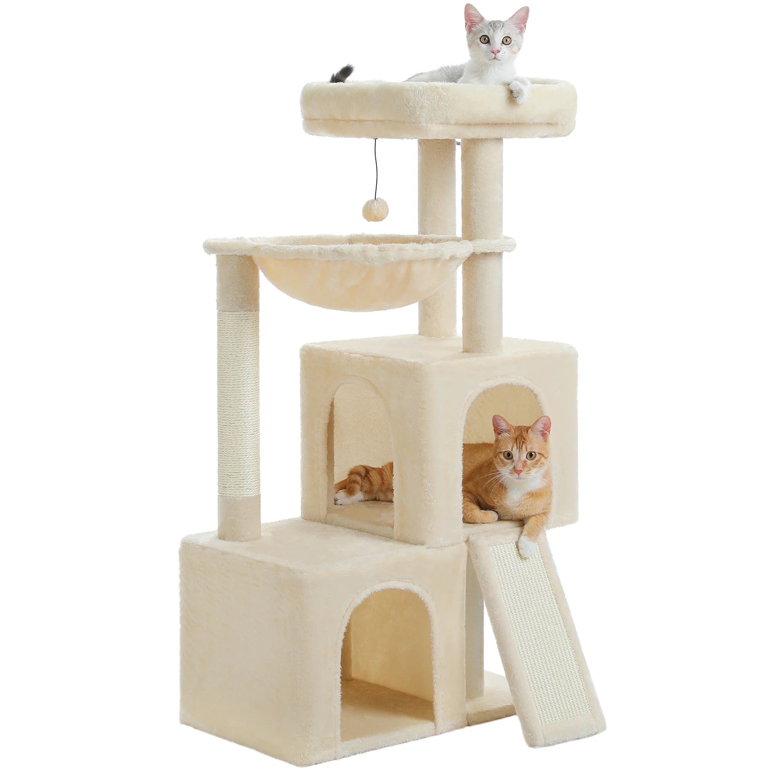 Árbol Rascador Grande para Gatos Beige – Comodidad, Diversión y Estilo