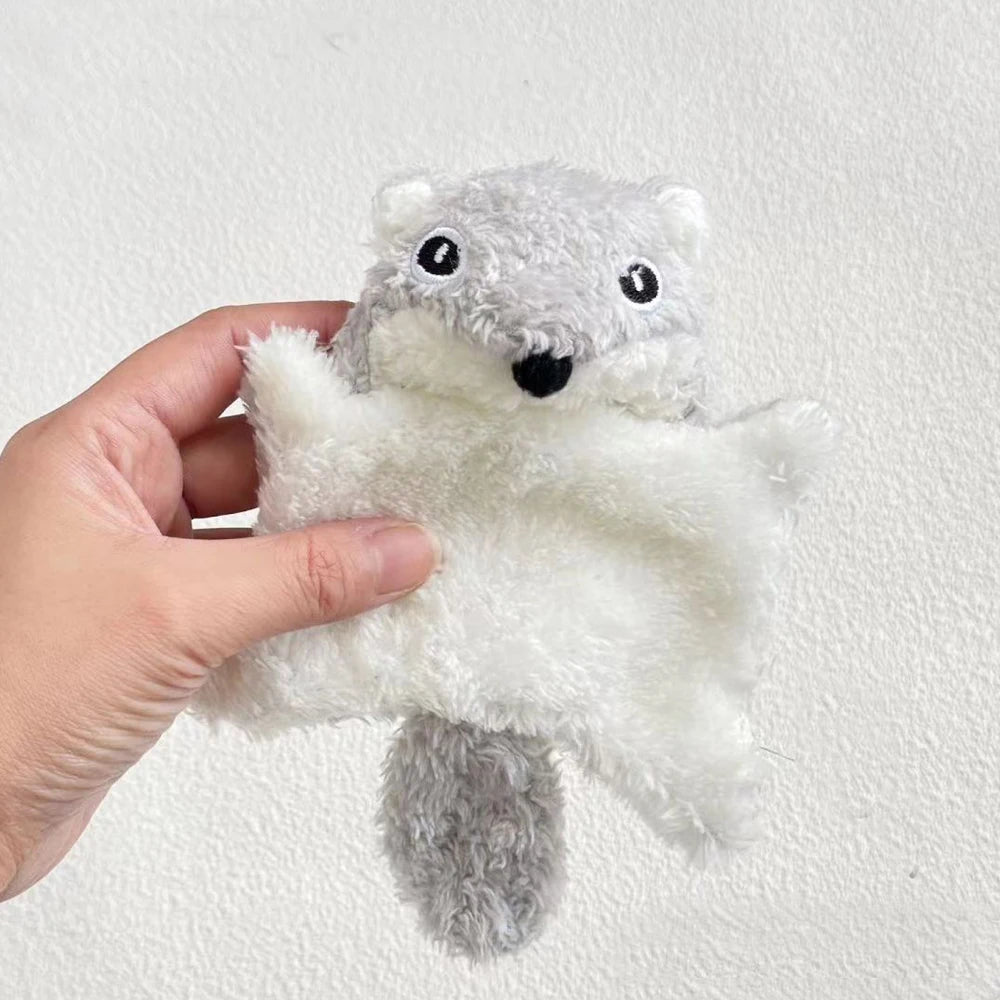 Juguete Ardilla Voladora para Gatos con Sonido Chirriante