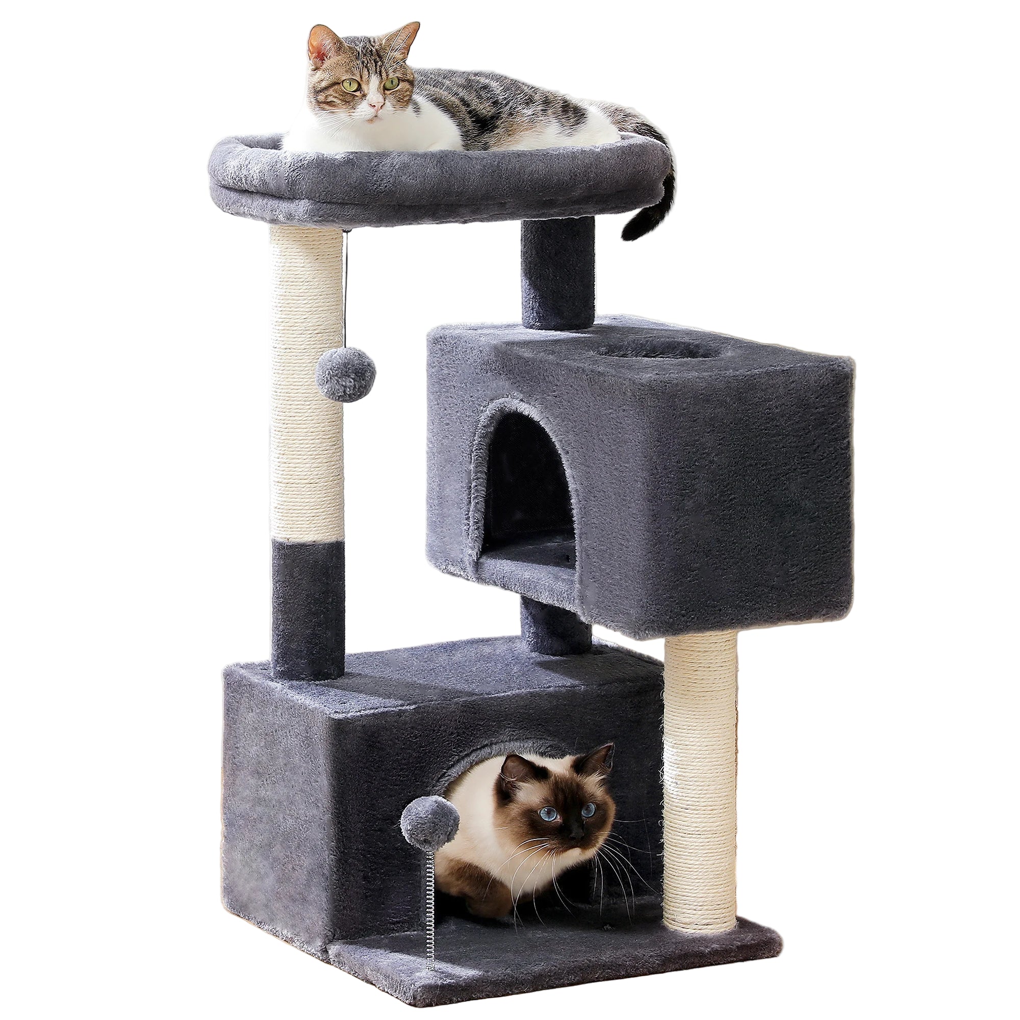 Large Cat Tree for Indoor Cats Multi-Level Cat Tower with Spacious Condos Sisal Scratching Pad Kitten House Accessories Cat Toys