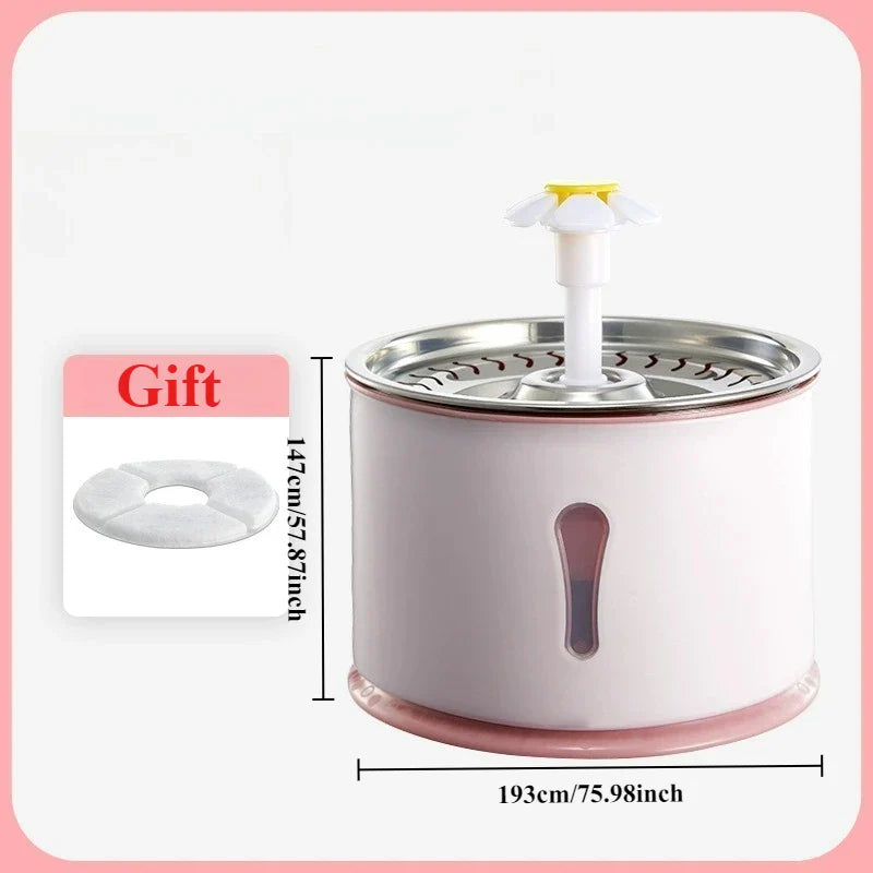 Fuente de Agua para Gatos Rosa Acero Inoxidable Resistente y Silenciosa