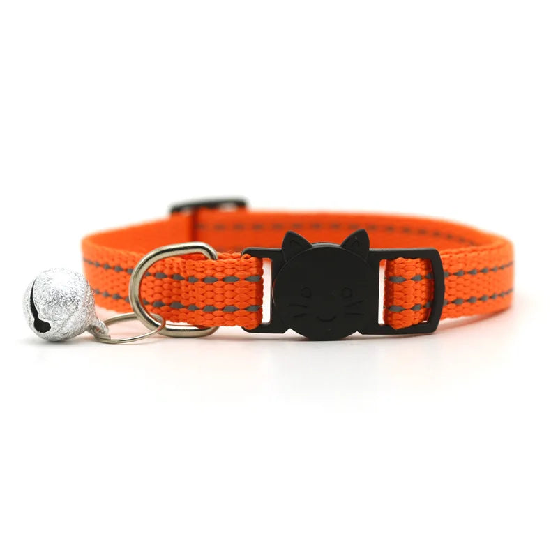 Collar para Gatos con Campana Reflectante Naranja
