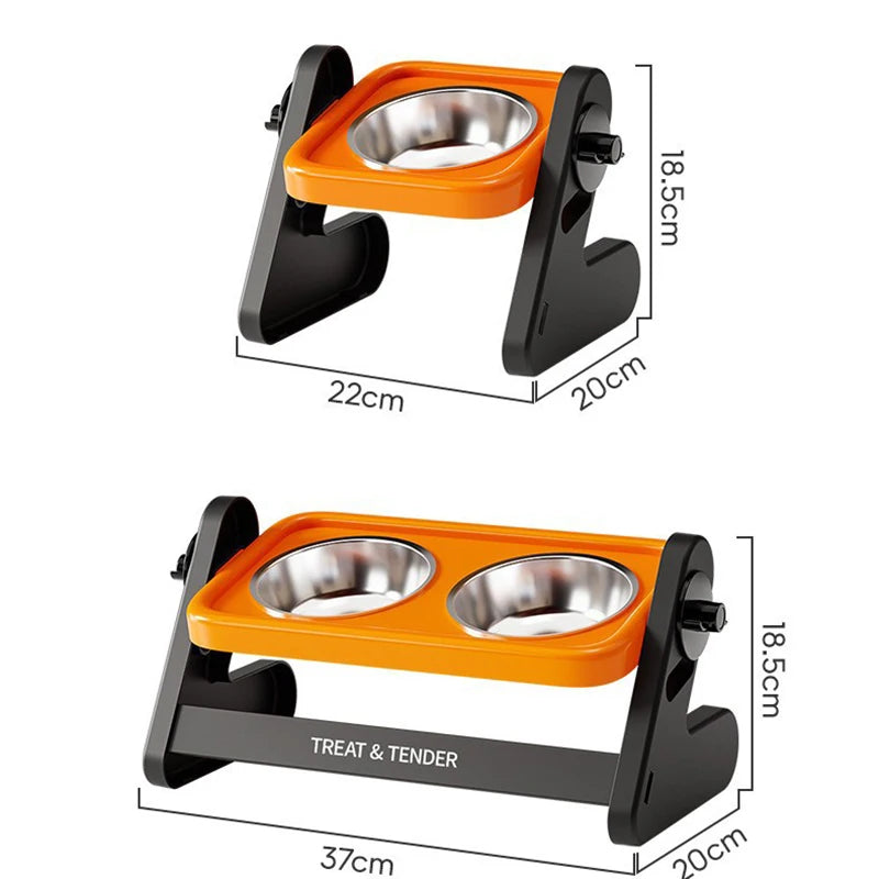 Comedero Elevado Ajustable de Altura para Gatos
