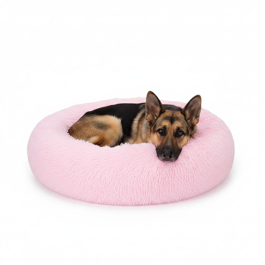 Cama Donut Suave y Acogedora para Perros y Gatos Rosa