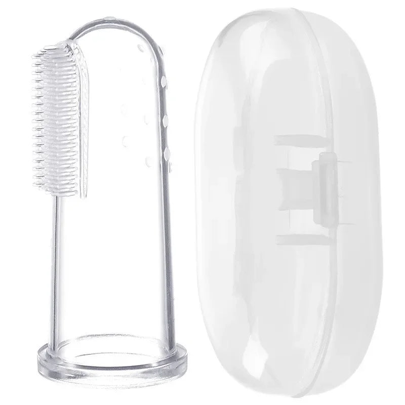 Cepillo de dientes de silicona para perros y gatos – Limpieza fácil y suave