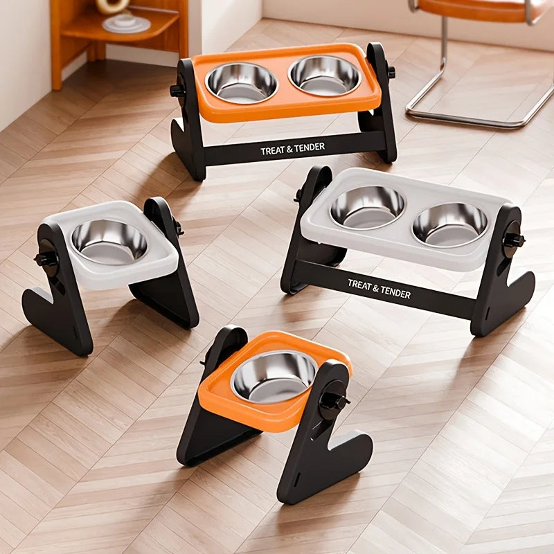 Comedero Elevado Ajustable de Altura para Gatos
