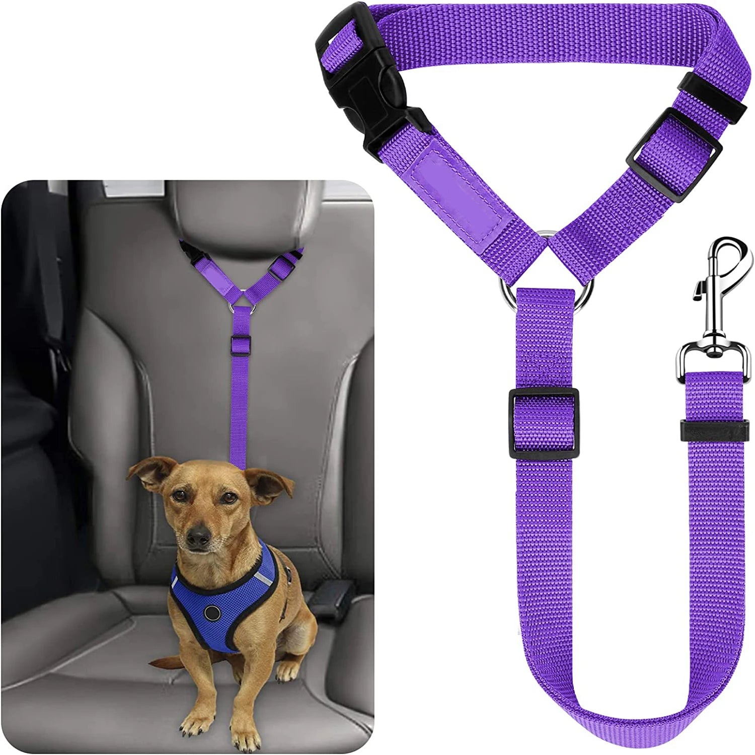 Cinturón de Seguridad Ajustable para Perros – Viajes Seguros y Cómodos