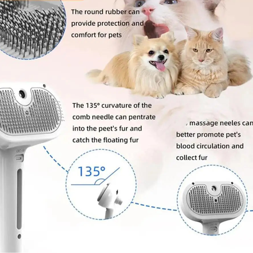 Cepillo de Vapor para el Aseo de Perros y Gatos