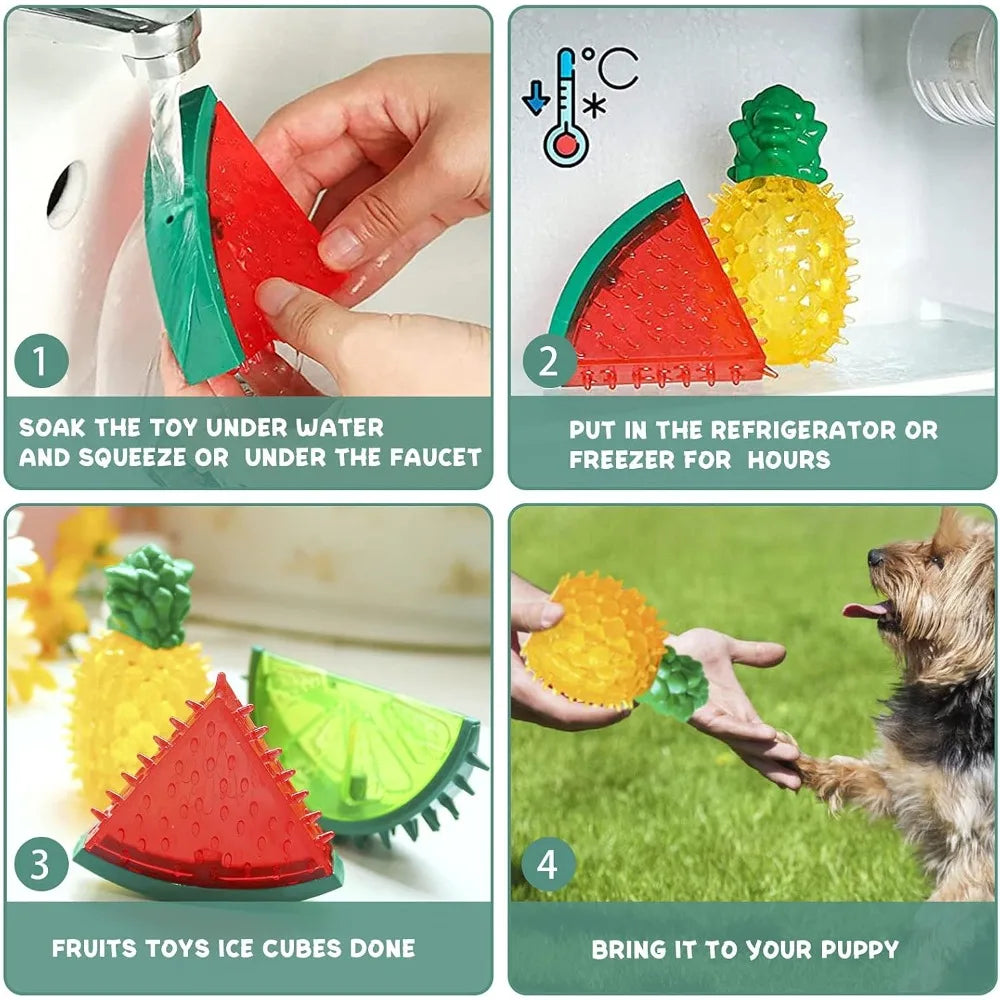 Juguetes Congelables con Forma de Fruta para Cachorros