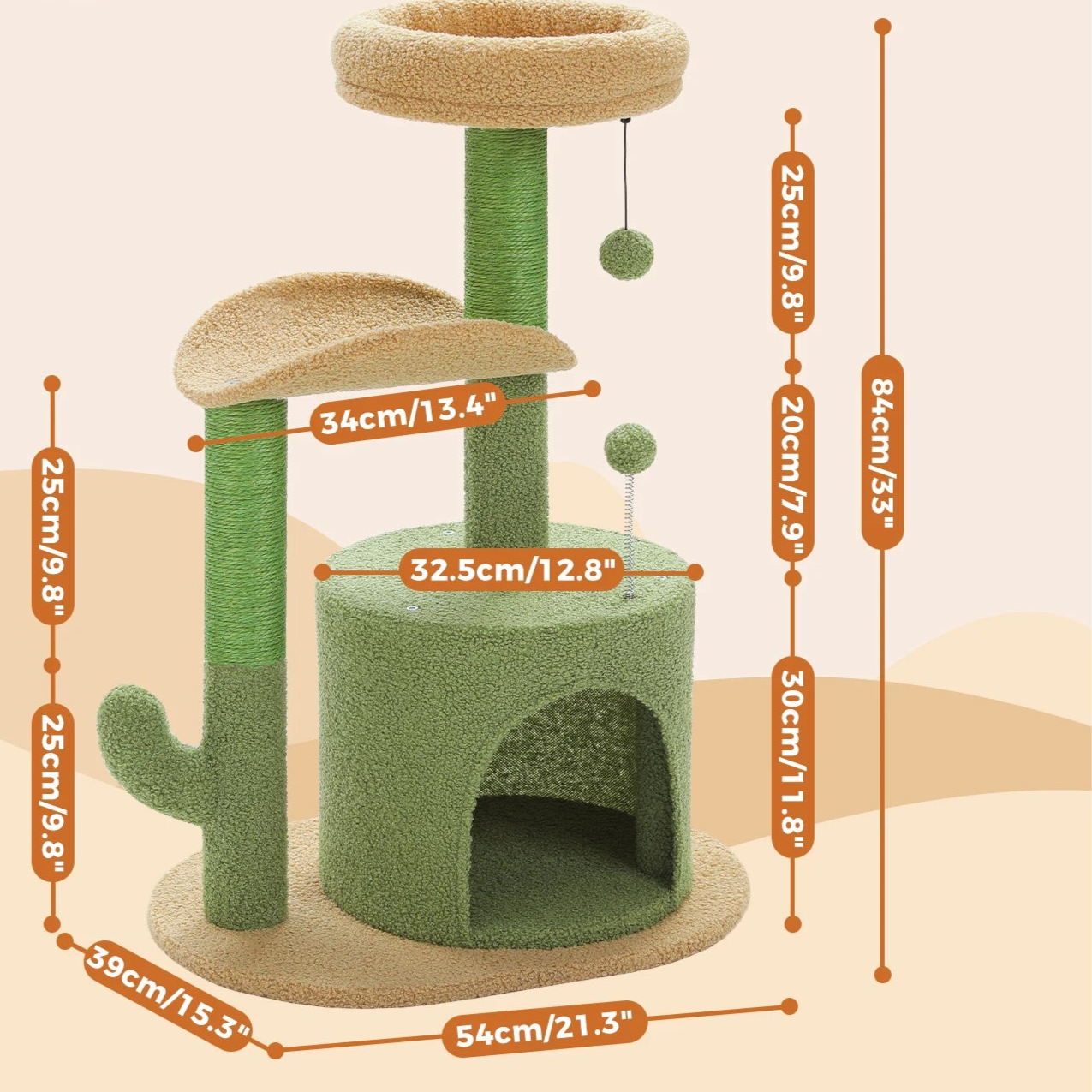 🌸 Árbol rascador para gatos con diseño de flor y casa interior