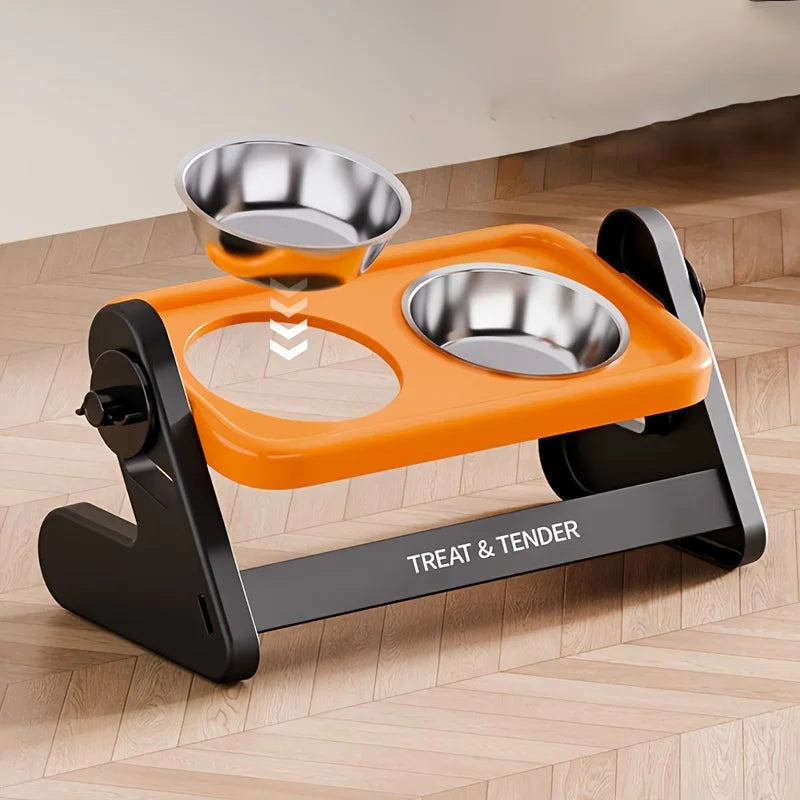 Comedero Elevado Ajustable de Altura para Gatos