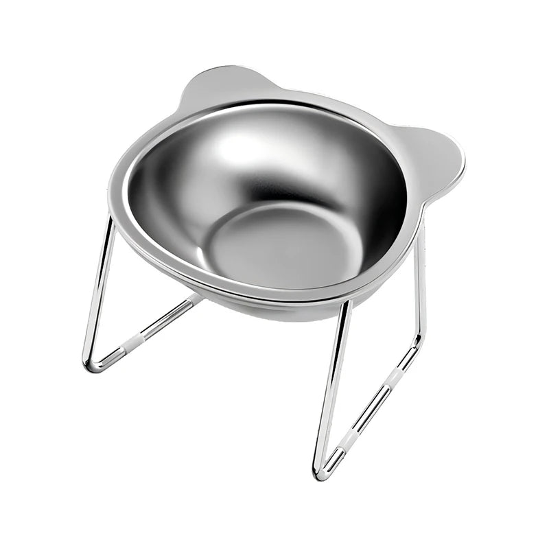 Comedero Inclinable de Acero Inoxidable para Gatos – Ergonómico, Higiénico y Resistente