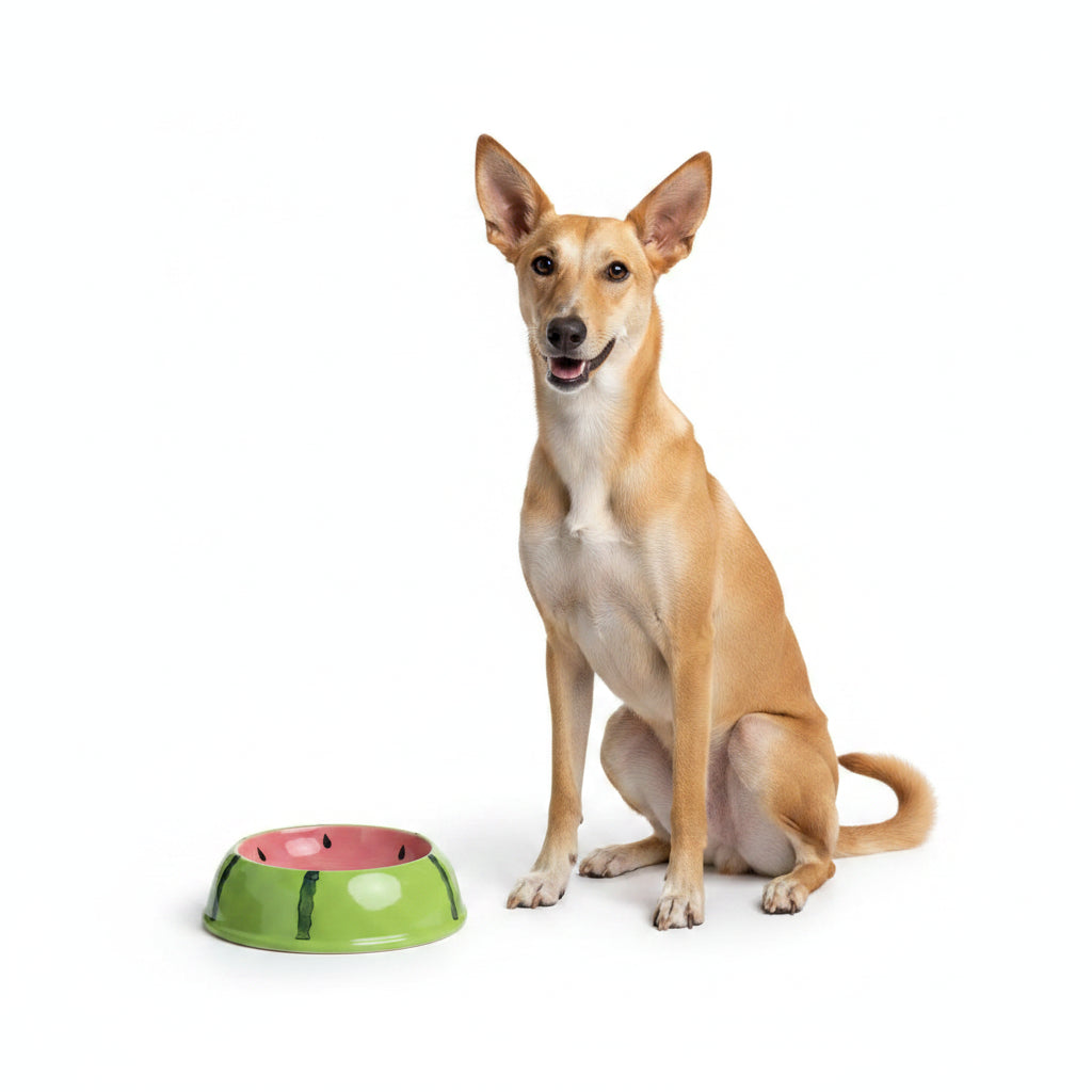 Comedero de Cerámica con Diseño de Frutas para Gatos y Perros Pequeños