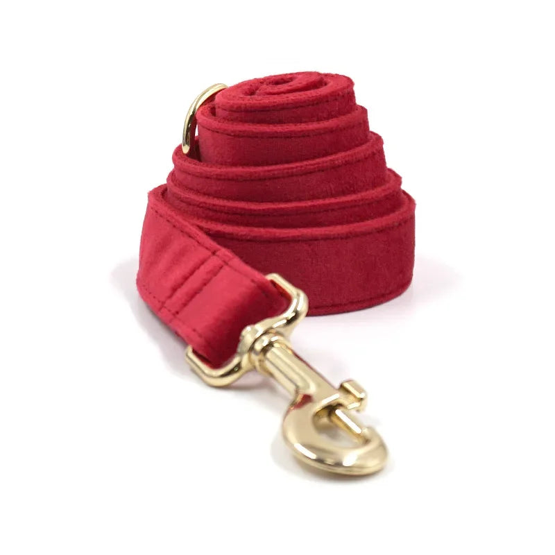 Paseo Seguro y con Estilo: Juego de Collar y Correa de Gamuza para Perros