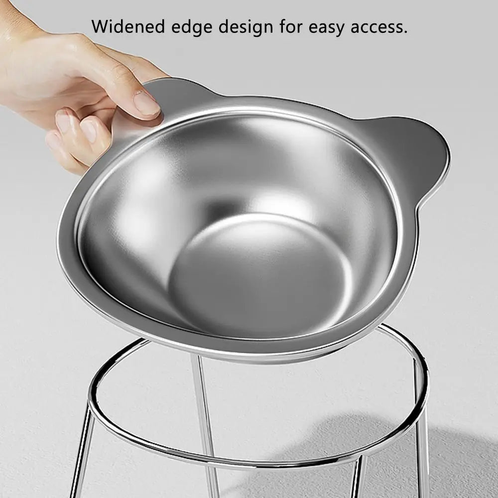 Comedero Elevado Acero Inoxidable para Gatos y Cachorros