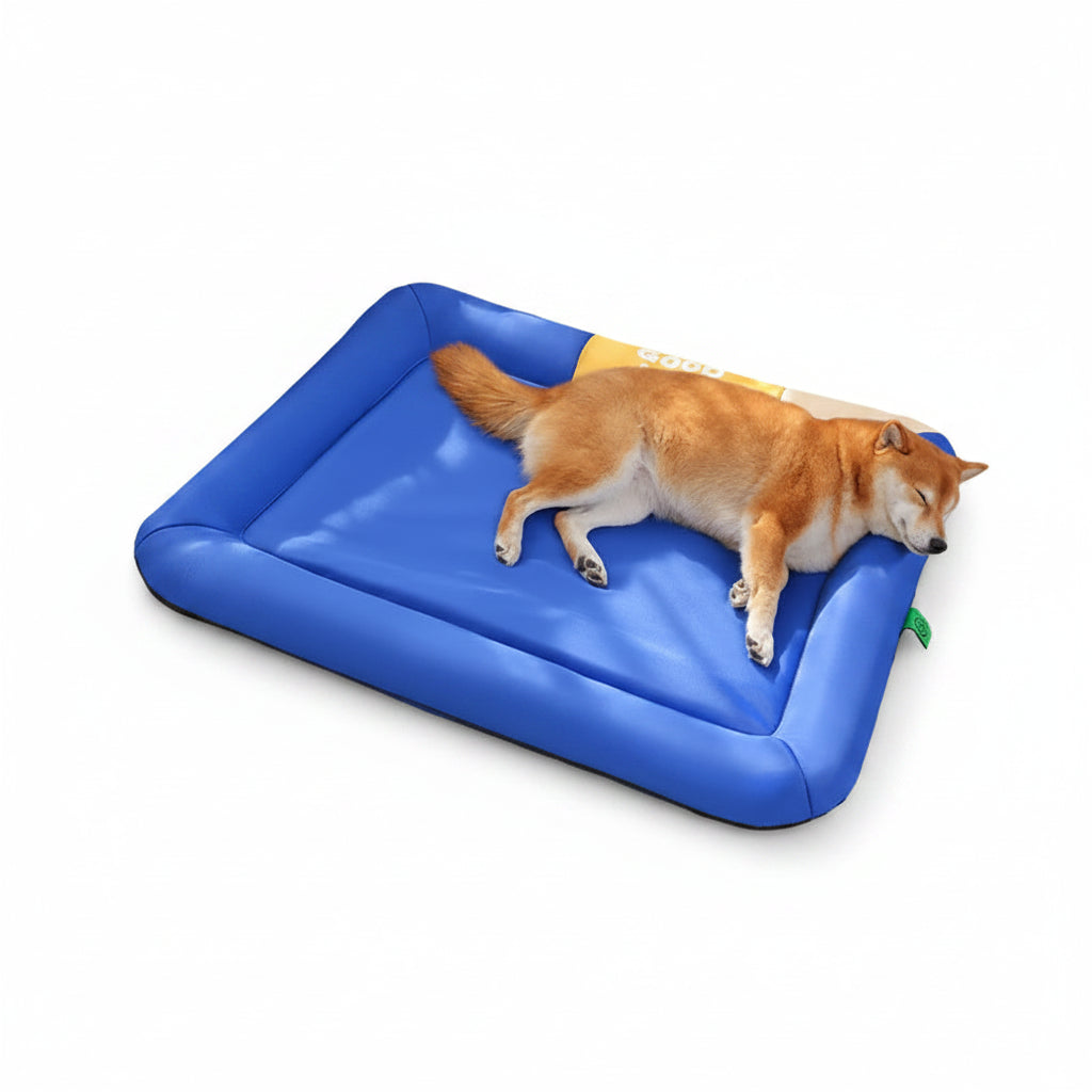 Cama cesta refrescante azul para perros y gatos