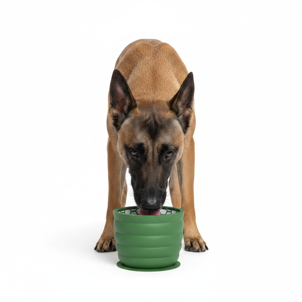 Vaso de Silicona Lamedor para Perros - Tamaño Grande Verde