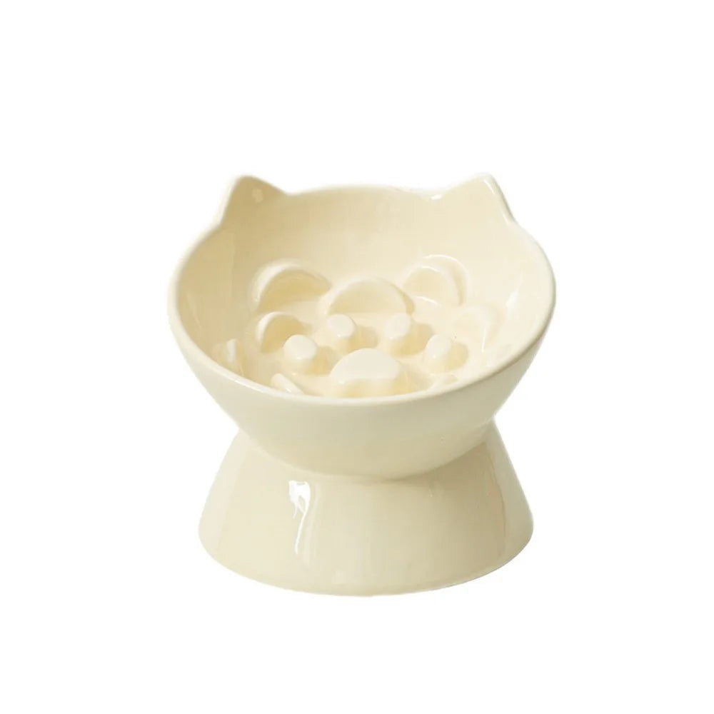 Comedero Cerámico de Boca Inclinada para Mascotas