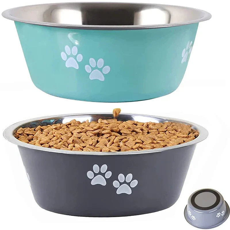 Comedero de Acero Inoxidable Antideslizante para Perros