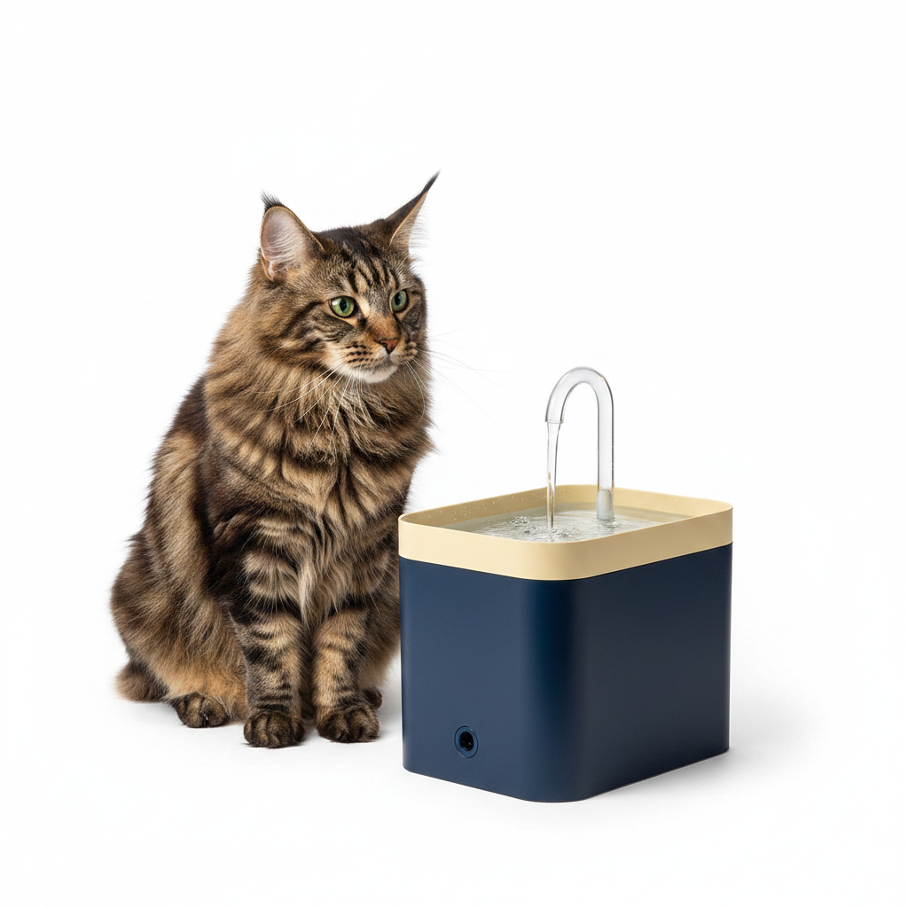 Fuente de Agua Silenciosa 1,5L para Gatos - Azul Marino | 3 Velocidades