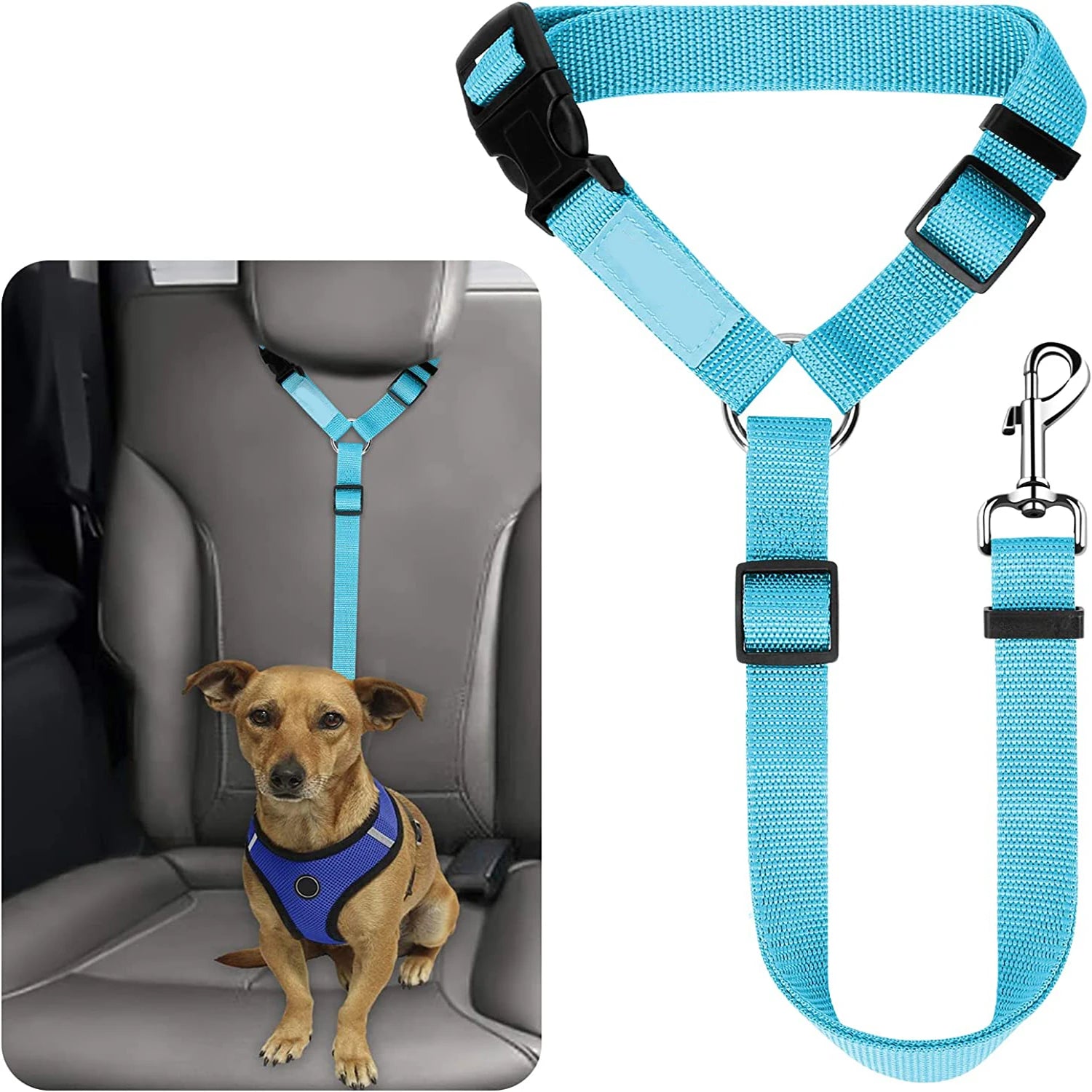 Cinturón de Seguridad Ajustable para Perros – Viajes Seguros y Cómodos