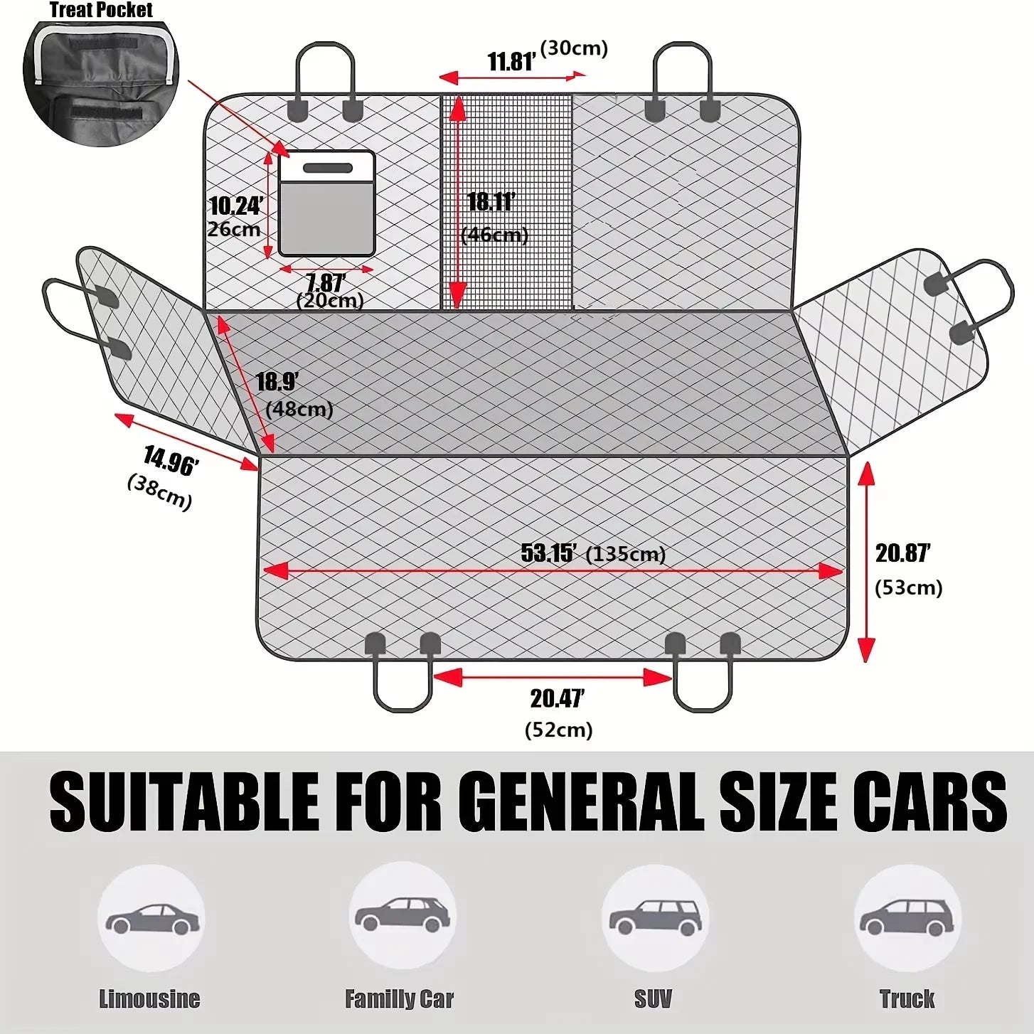 Funda Protectora Impermeable para Asiento Trasero de Coche