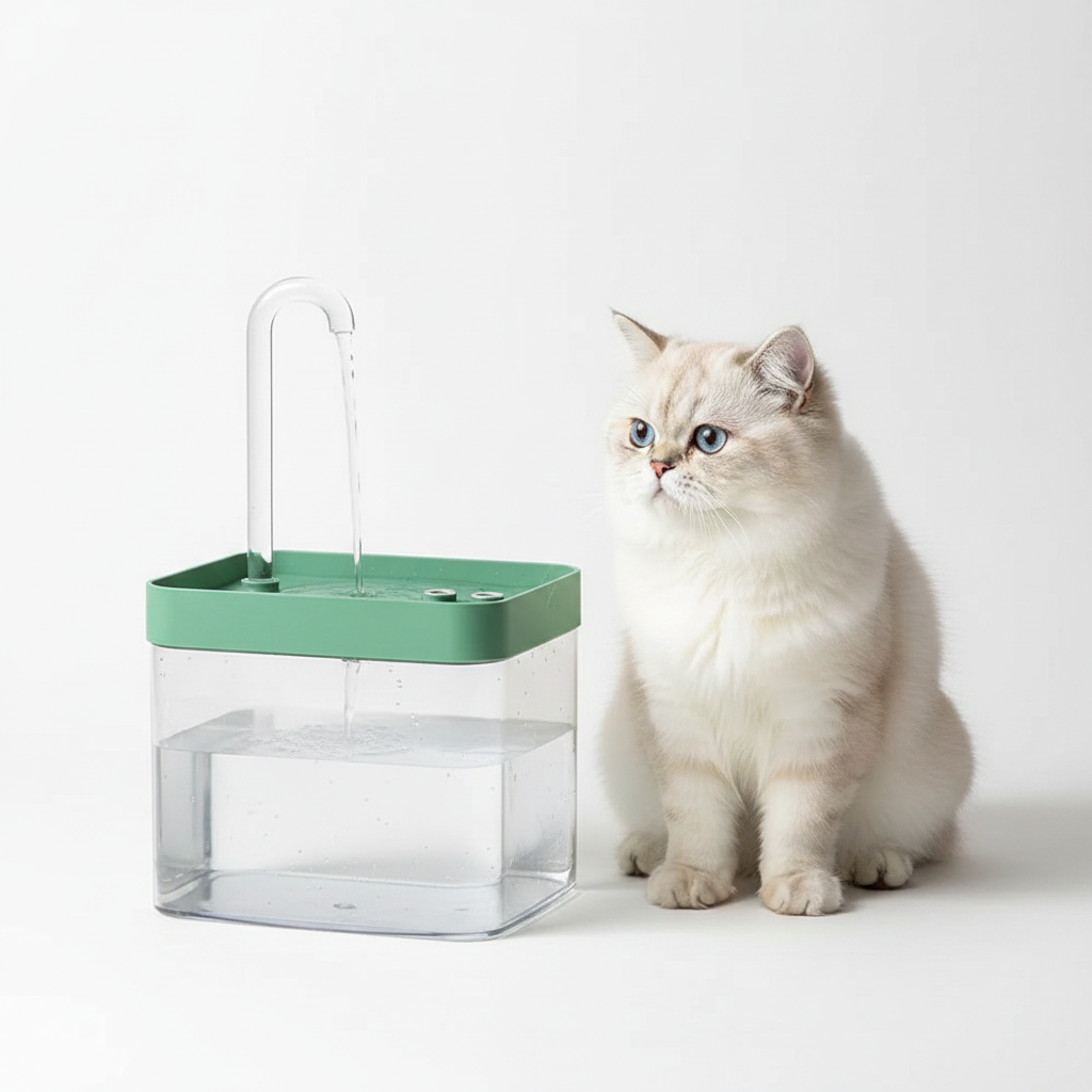 Fuente de Agua Silenciosa 1,5L para Gatos - Transparente Verde| 3 Velocidades
