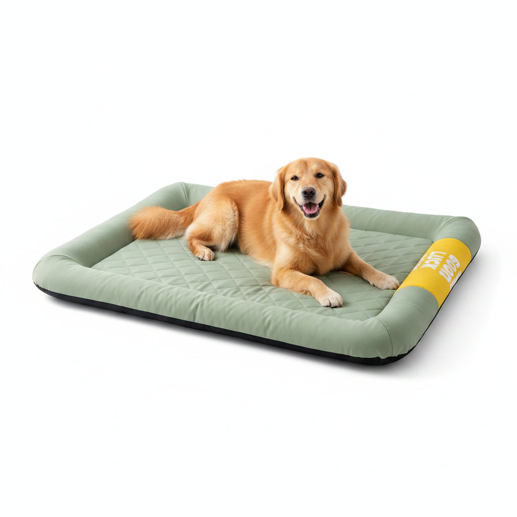 Cama cesta refrescante verde para perros y gatos