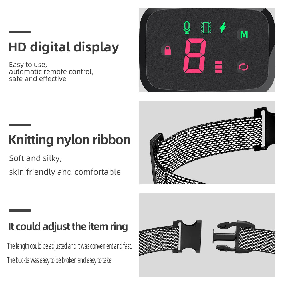 Collar Antiladridos Recargable con Pantalla Digital