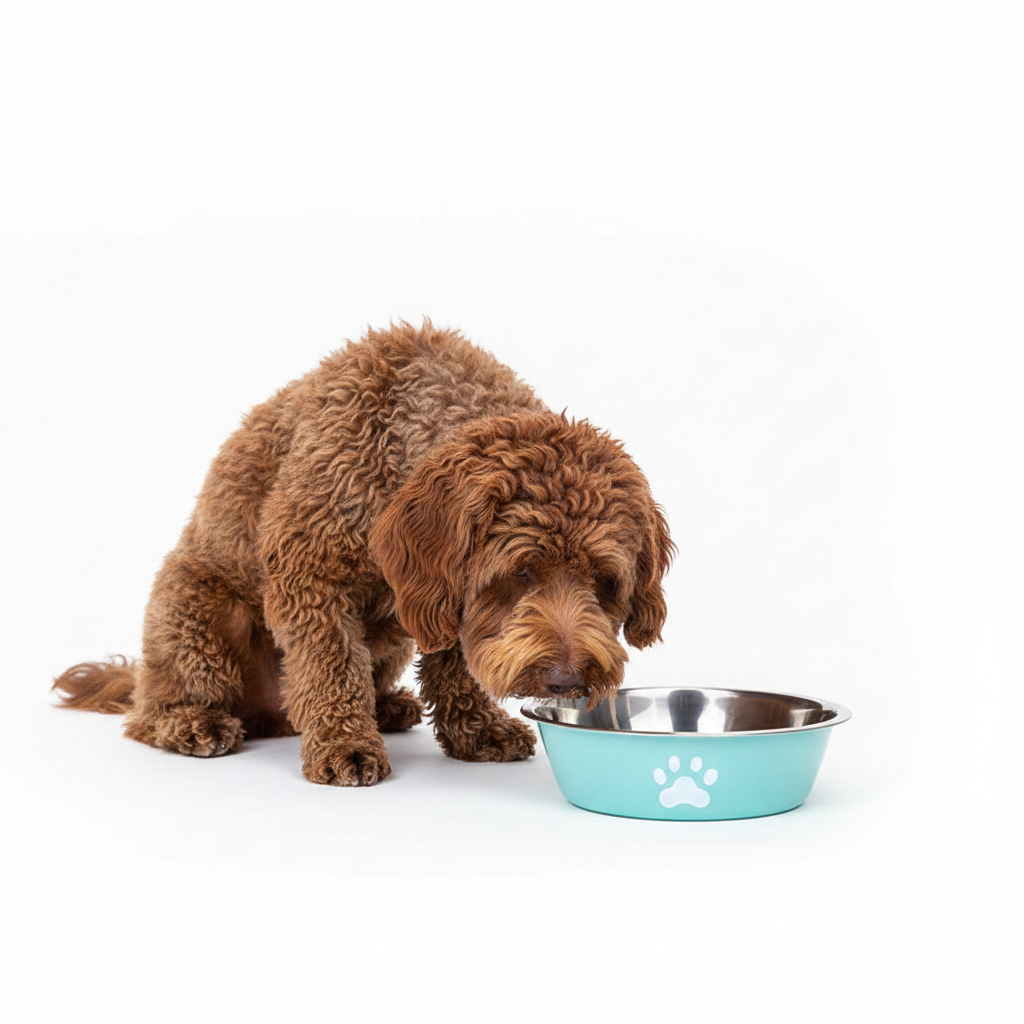 Comedero de Acero con Huellitas para Perros y Gatos