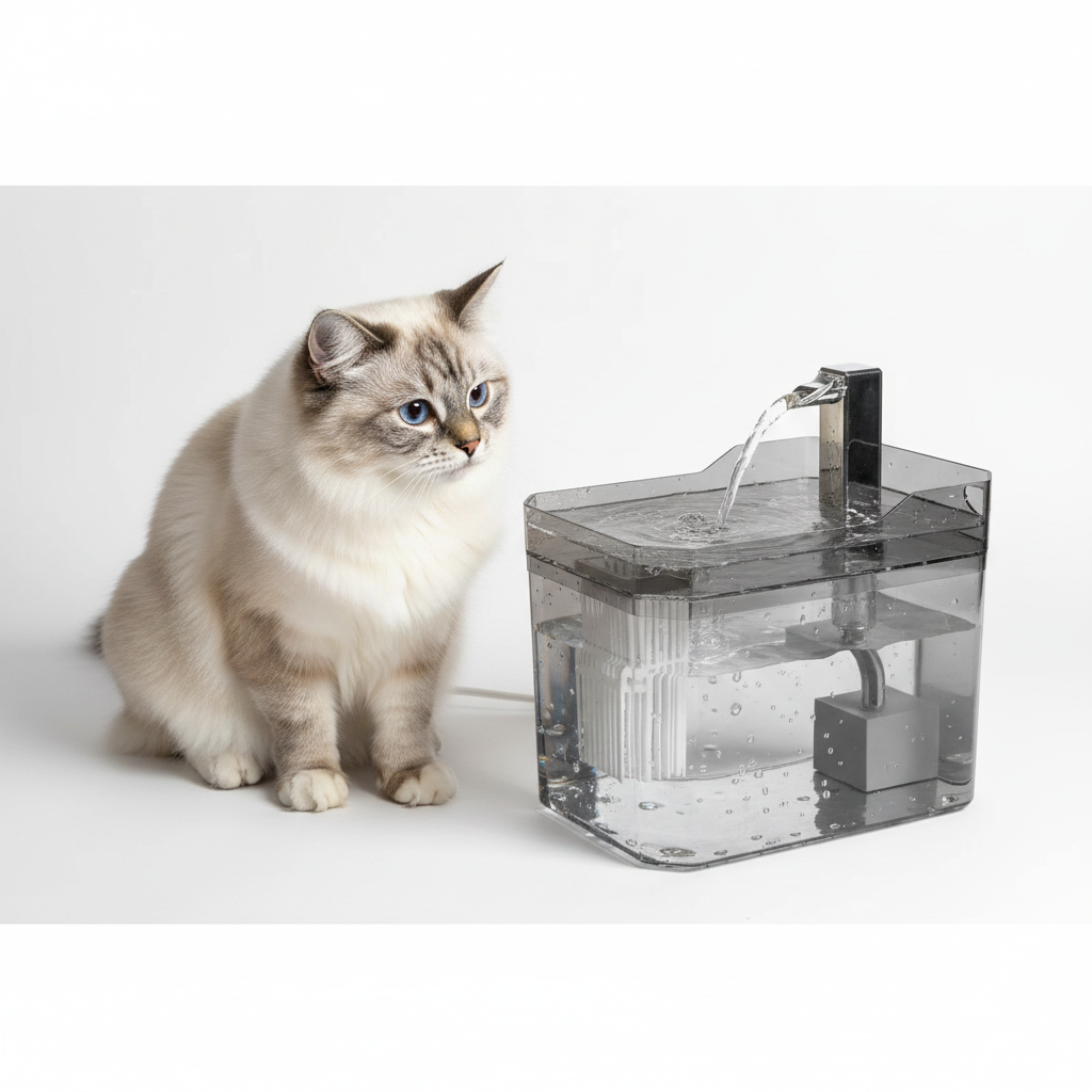 Fuente de Agua Transparente para Gatos con Filtro Automático