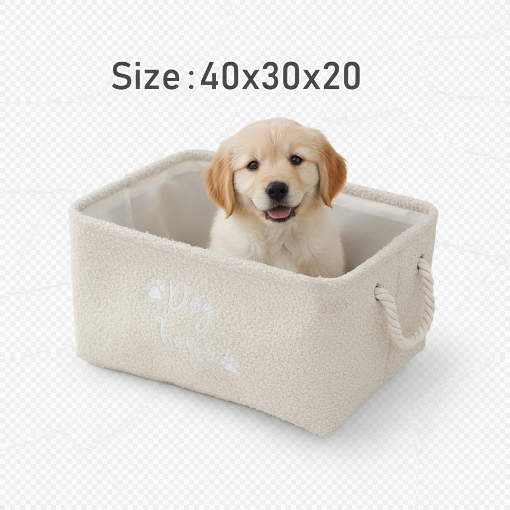 Cesta Rectangular de Fieltro para Juguetes de Perro