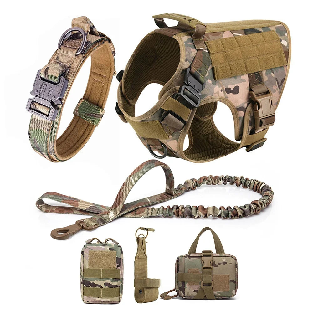 Camouflage Large Dog Harness & Lead Set