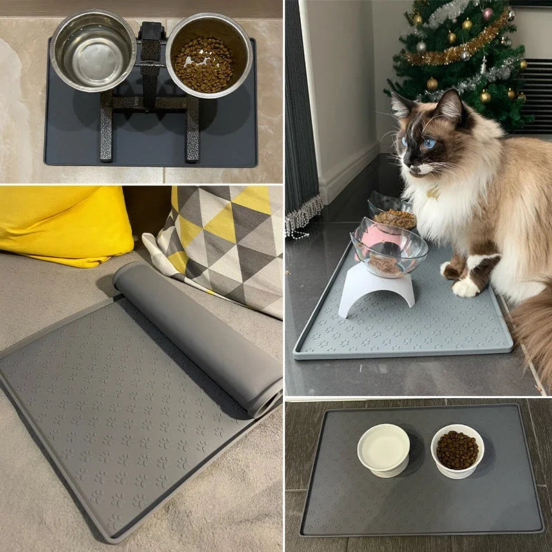 Alfombrilla de Silicona Impermeable para Perros y Gatos