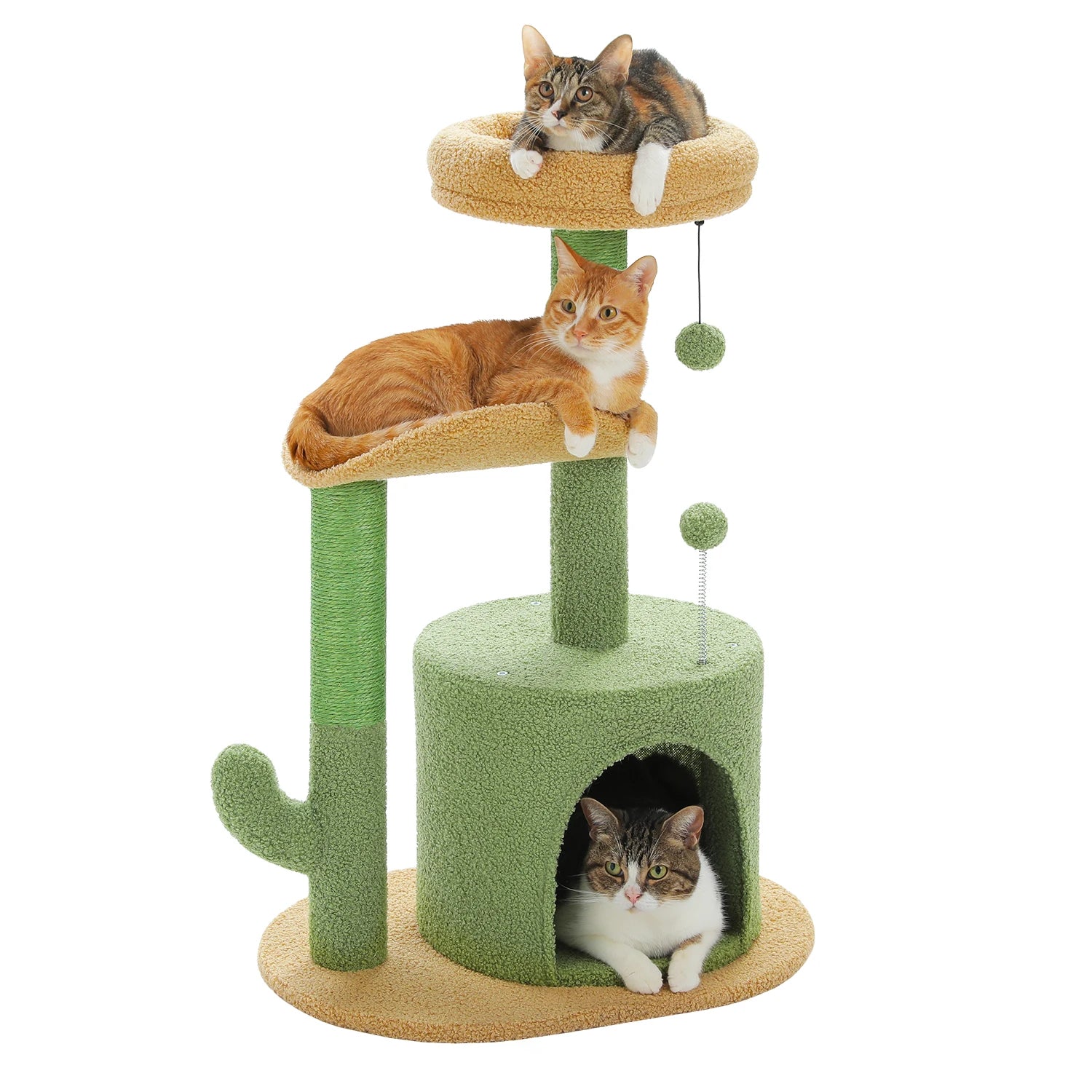 🌸 Árbol rascador para gatos con diseño de flor y casa interior