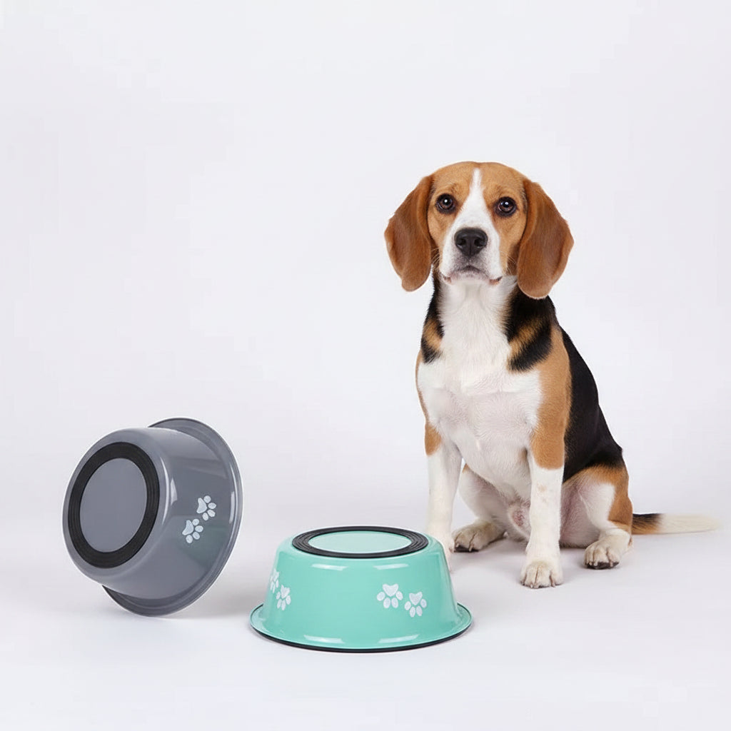 Comedero de Acero Inoxidable Antideslizante para Perros
