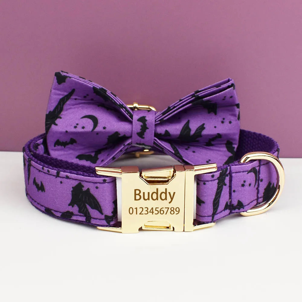 Set de Collar, Arnés y Correa con Placa Grabada Personalizada