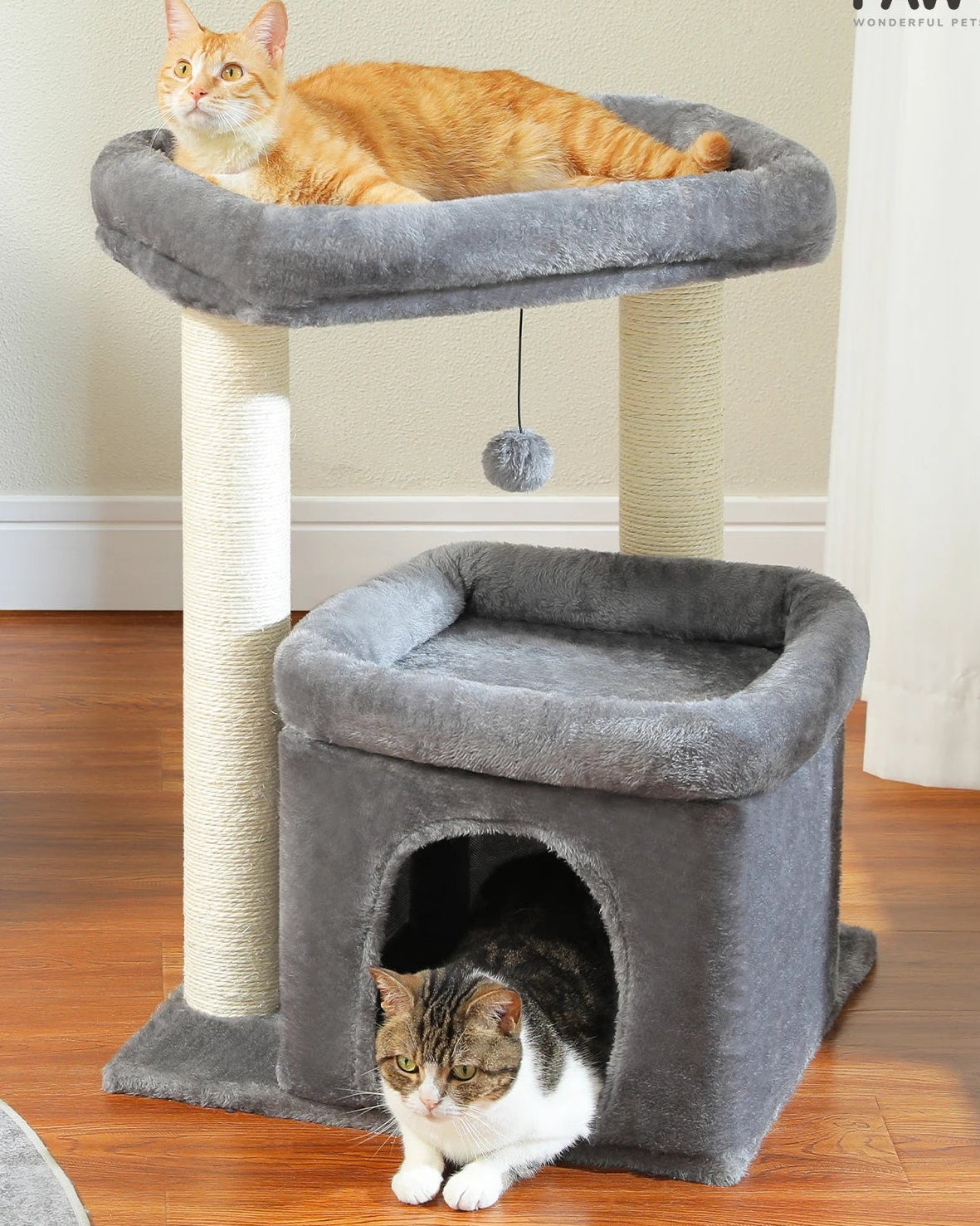 Árbol Rascador para Gatos con Cueva y Plataformas – Comodidad, Diversión y Seguridad