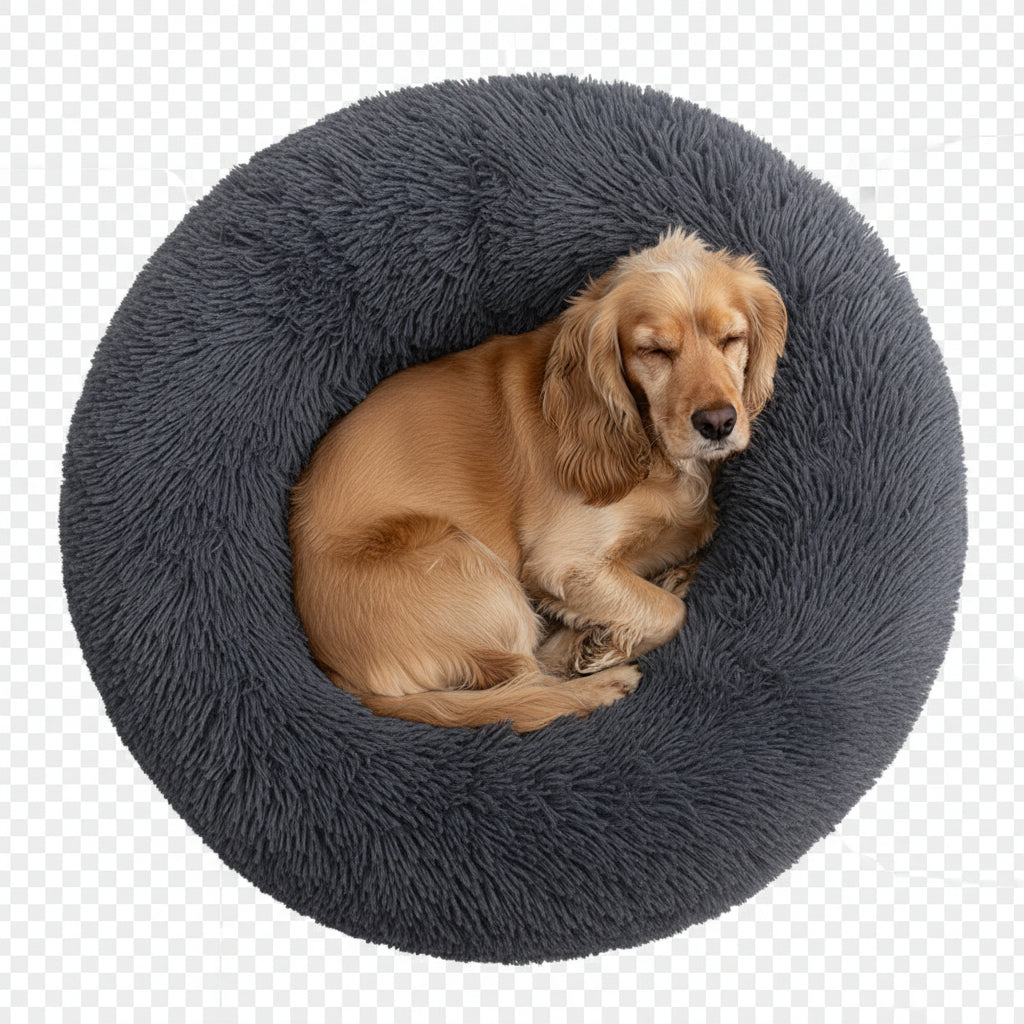 Lit Panier Orthopédique Anti-Stress pour Chiens - Gris Foncé