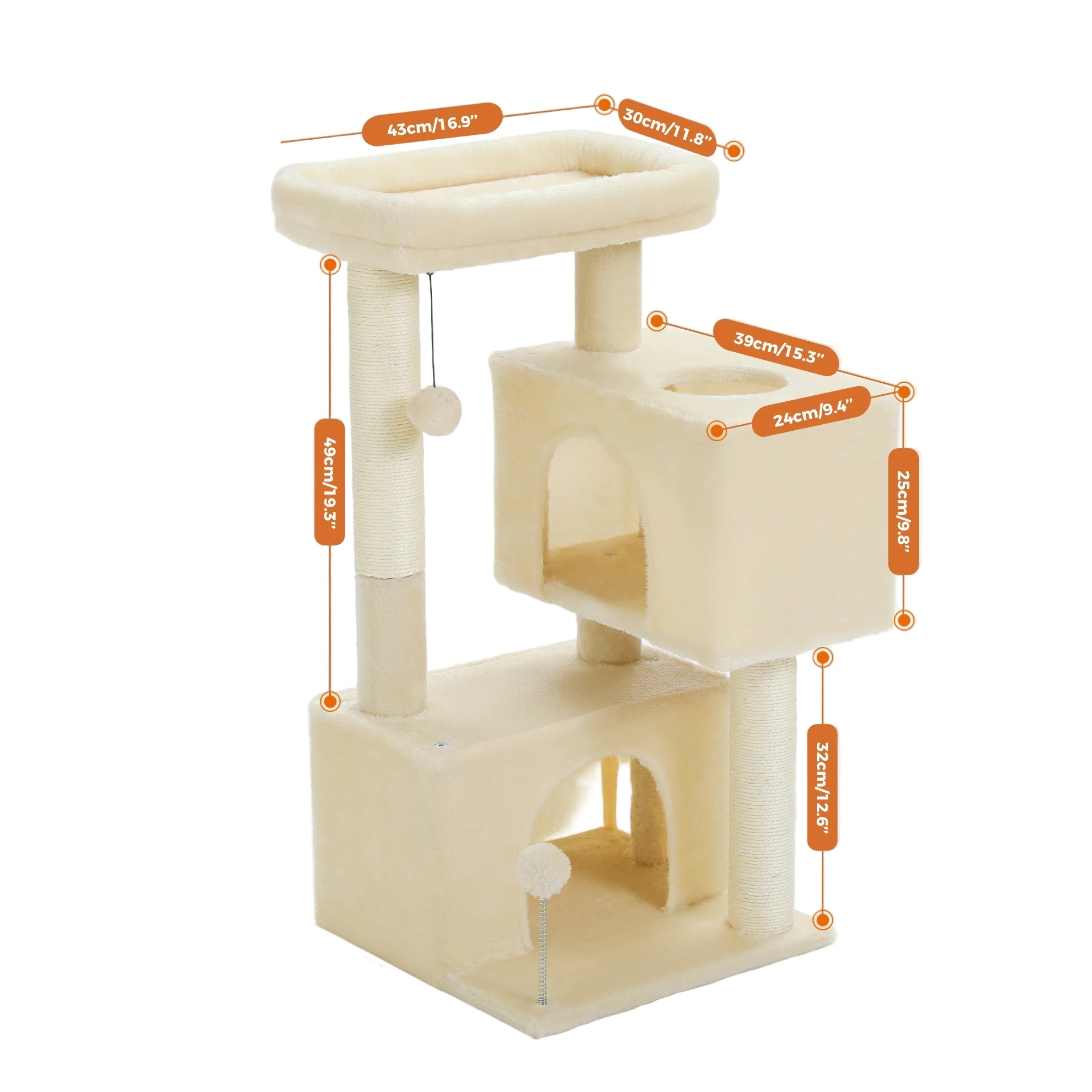 Large Cat Tree for Indoor Cats Multi-Level Cat Tower with Spacious Condos Sisal Scratching Pad Kitten House Accessories Cat Toys