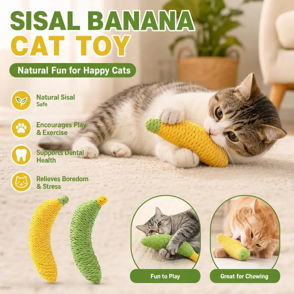 Juguete de Sisal con Forma de Plátano para Gatos