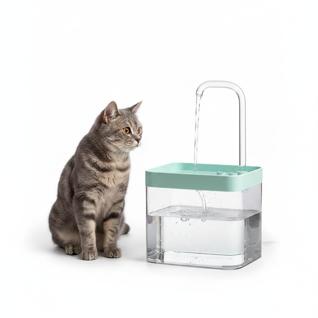 Fuente de Agua Silenciosa 1,5L para Gatos - Transparente (Diseño C) | 3 Velocidades