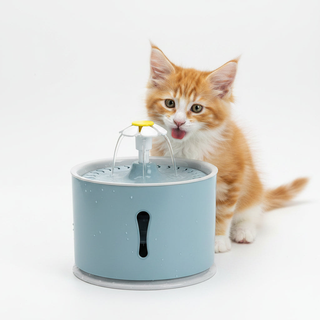 Fuente de Agua para Gatos Azul Oscuro con Filtro y Motor Silencioso