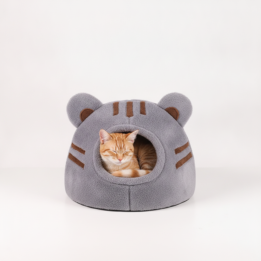 Nido Cálido con Forma de Cabeza de Oso para Gatos - imagen 1