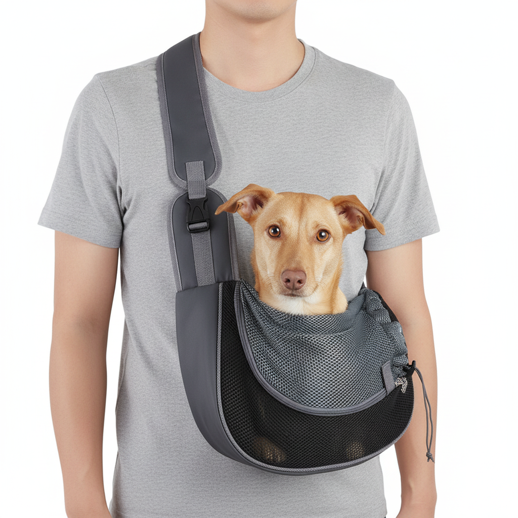 Bolso Bandolera de Malla Transpirable para Mascotas - imagen 1